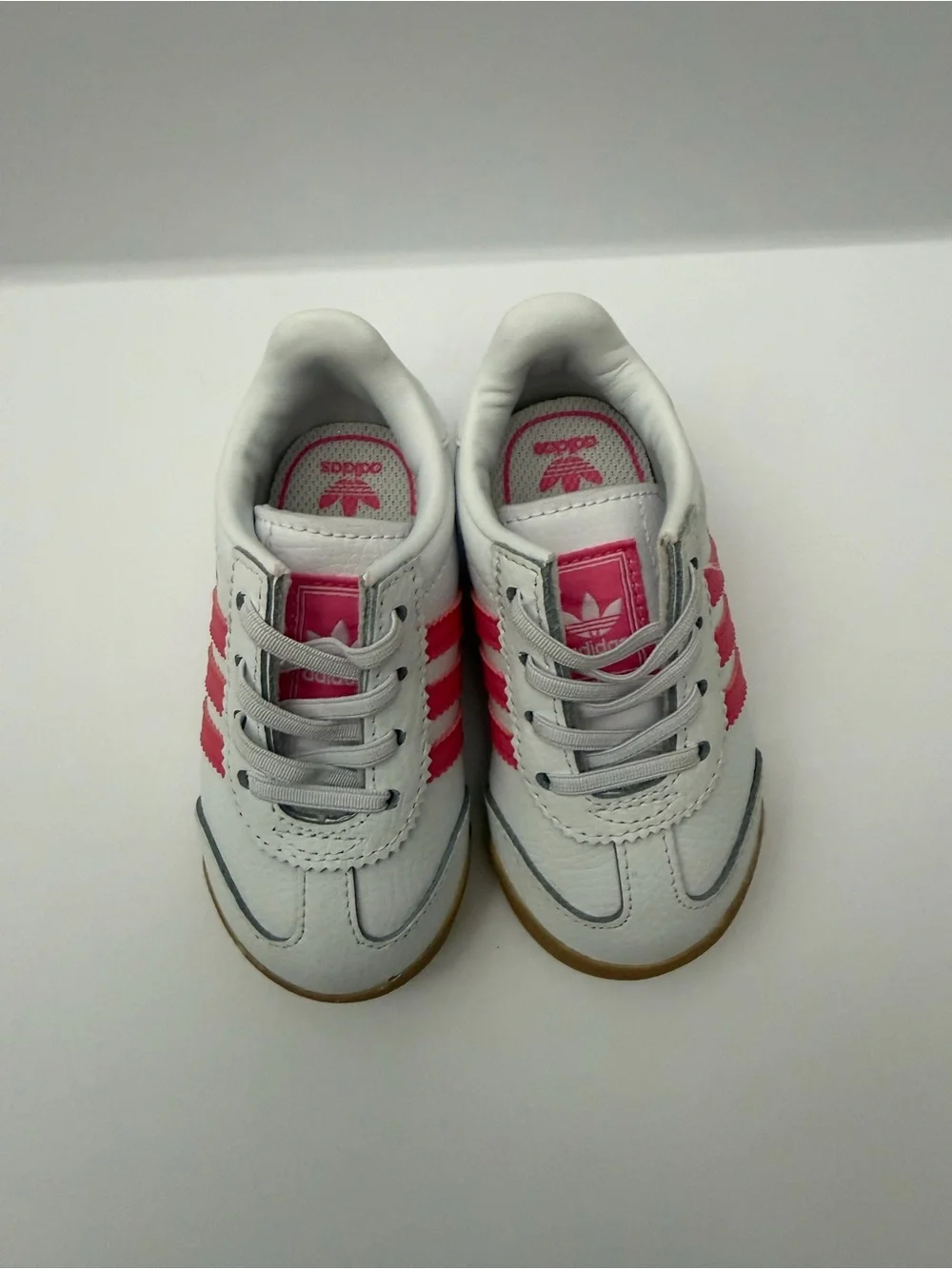 adidas Kids Samoa White & Pink Stripe Sneaker